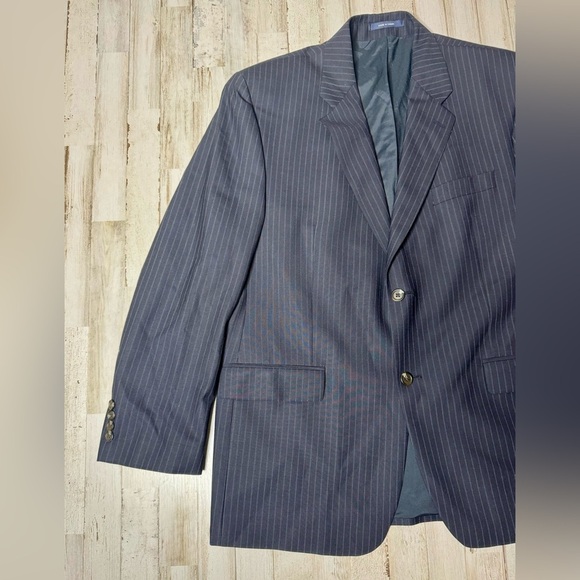 Ralph Ralph Lauren Blazer Jacket Men's 44R Navy Blue Classic Stripe - Picture 3 of 12